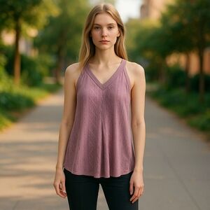 Purple Sleeveless Lace Top